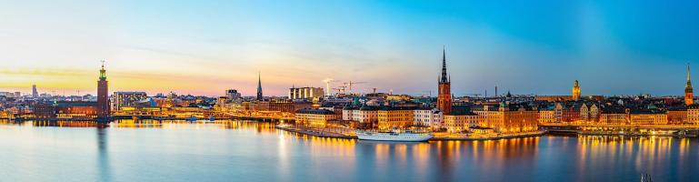 Panoramic photo of the Stockholm (Sweden) skyline by the water | Seacon Logistics